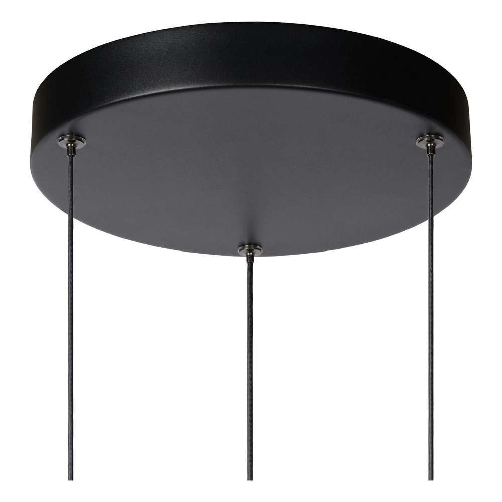 Strakke hanglamp Margary 3-lichts zwart Lucide 5411212241894