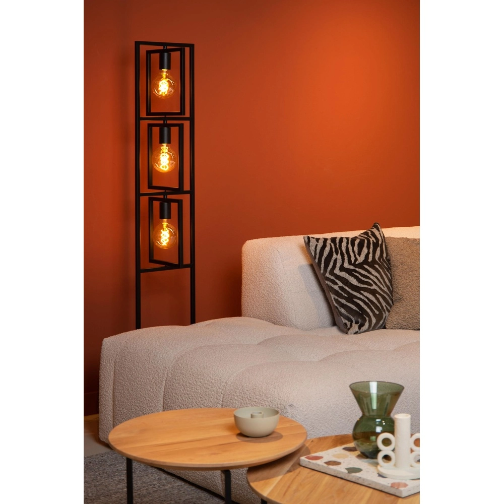 Vloerlamp Luuk 3-lichts zwart Lucide 5411212010858