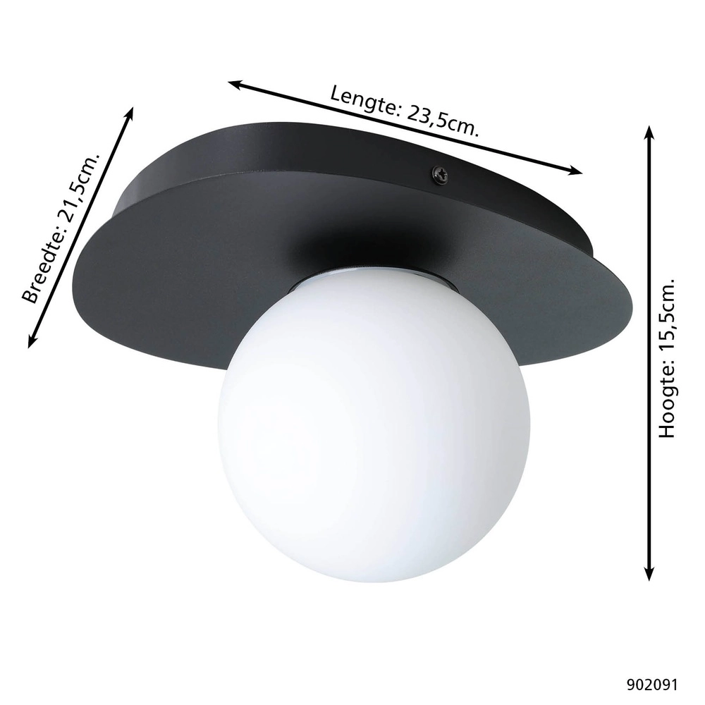 Plafondlamp Castrovido enkel zwart Eglo 9008606360680