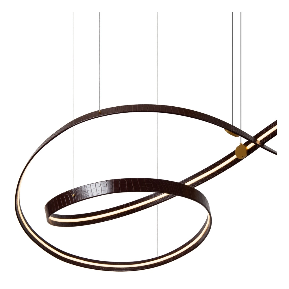 Moderne led hanglamp Slalom Koffie bruin met effect Premium by Lucide 5411212135148