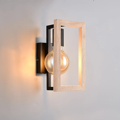 Design wandlamp Bano zwart met hout