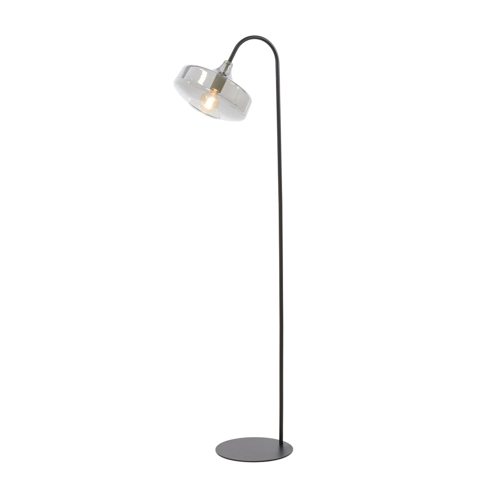 Glazen vloerlamp Solna zwart Light & Living 8717807696566