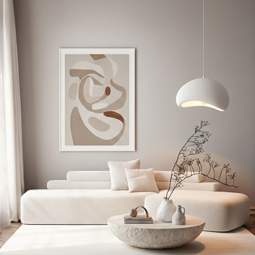 Natuurlijke hanglamp Aere wit 40cm