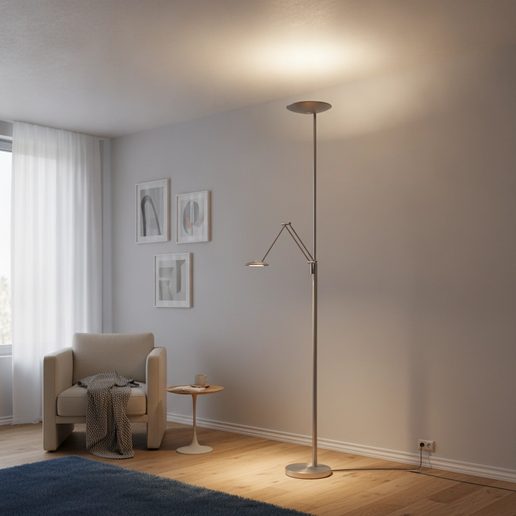 Klassieke leeslamp Roma nikkel Ø 23cm