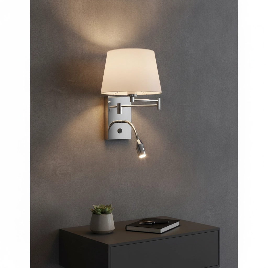 Wandlamp Cingo chroom met wit
