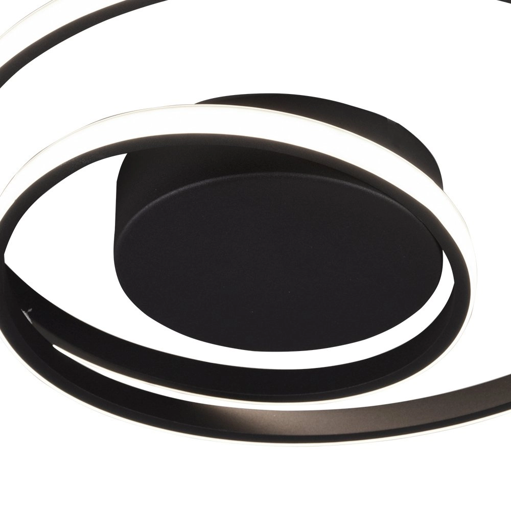 Moderne plafonnière Zibal Ø 39cm zwart Trio 4017807442137