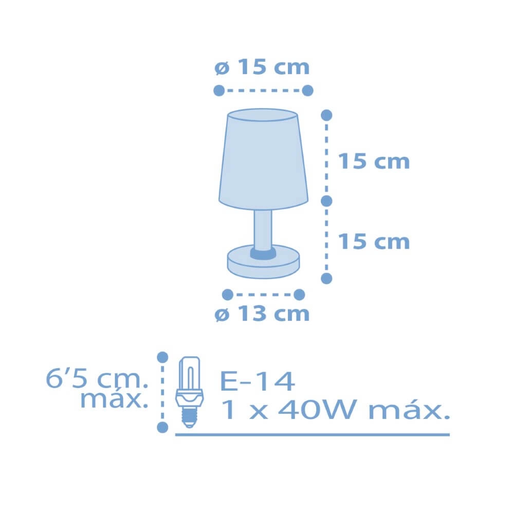 Kinderkamer tafellamp Star Light soft blauw Dalber 8420406001302