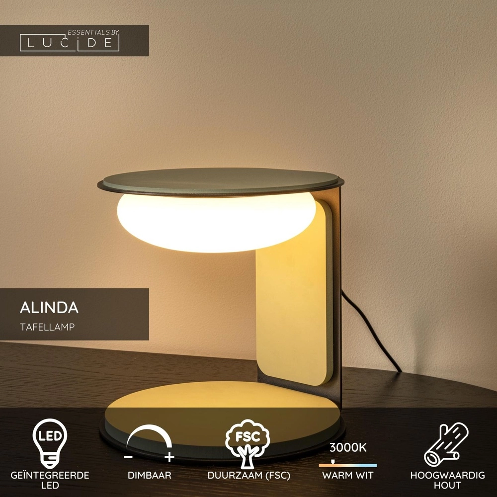 Design tafellamp Alinda Ø 20cm groen Lucide 5411212771605