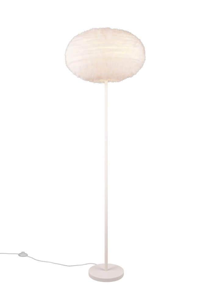 Stoffen vloerlamp Furry crème Ø 50cm Trio 4017807600148