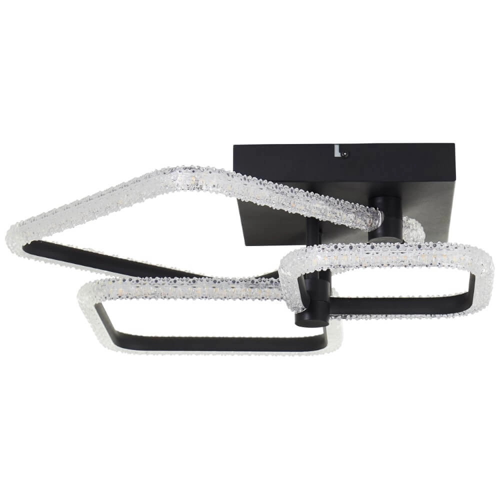 Vierkante plafondlamp Aydin zwart Brilliant 4004353442070