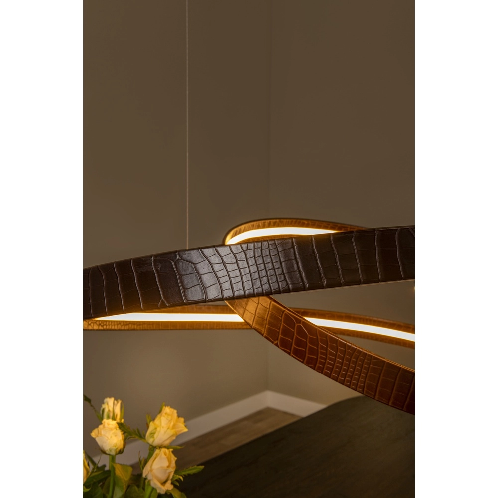 Moderne led hanglamp Slalom Koffie bruin met effect Premium by Lucide 5411212135148