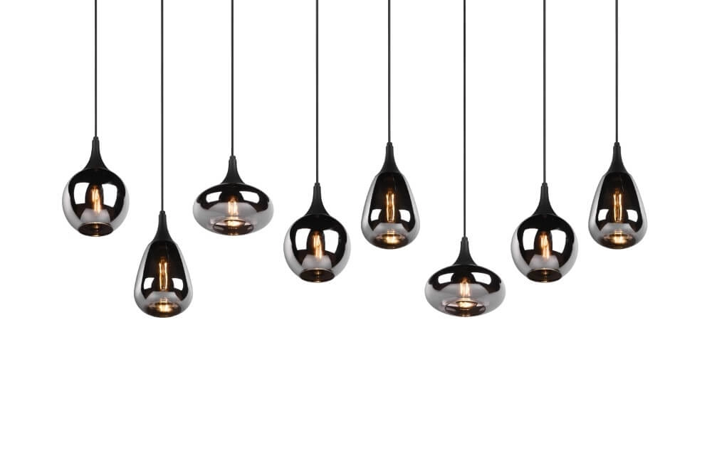 8-lichts hanglamp Lumina met smoke glas Trio 4017807542301