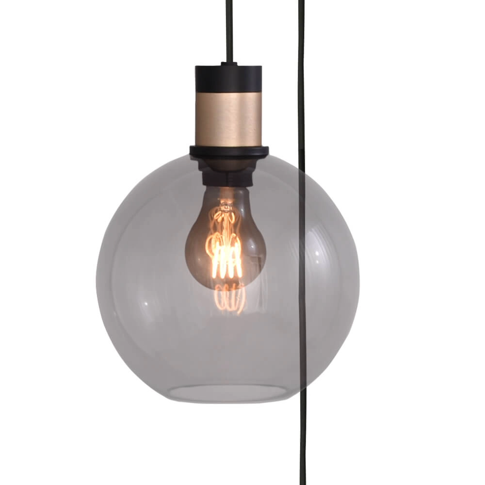 Vide hanglamp Lazise 2 3-lichts goud met zwart Masterlight 8718121303833