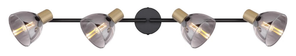 4-lichts plafondlamp Jay zwart met goud Globo 9007371387403