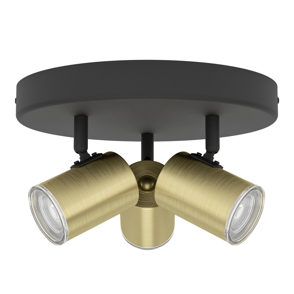 Opbouwspot badkamer Consuma 1 3x GU10 - zwart met goud