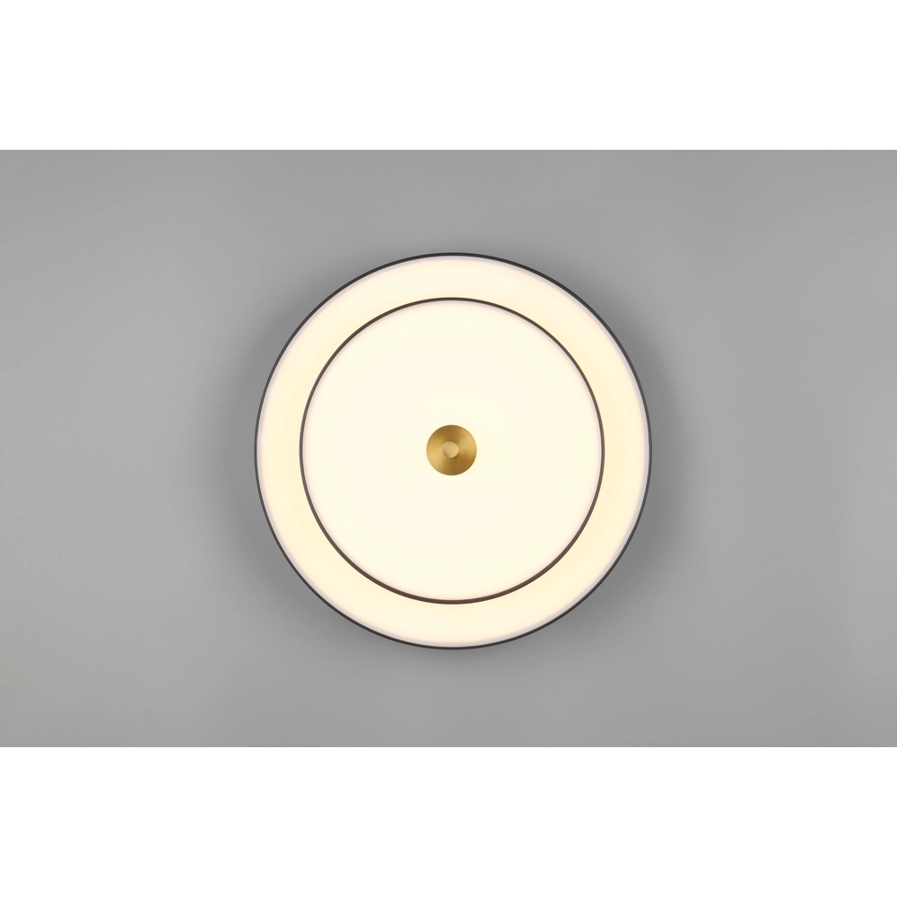 Moderne plafondlamp Keaton zwart met goud Ø 40cm Trio 4017807653687