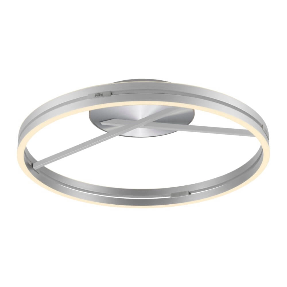 Ronde plafondlamp Pure Loop aluminium