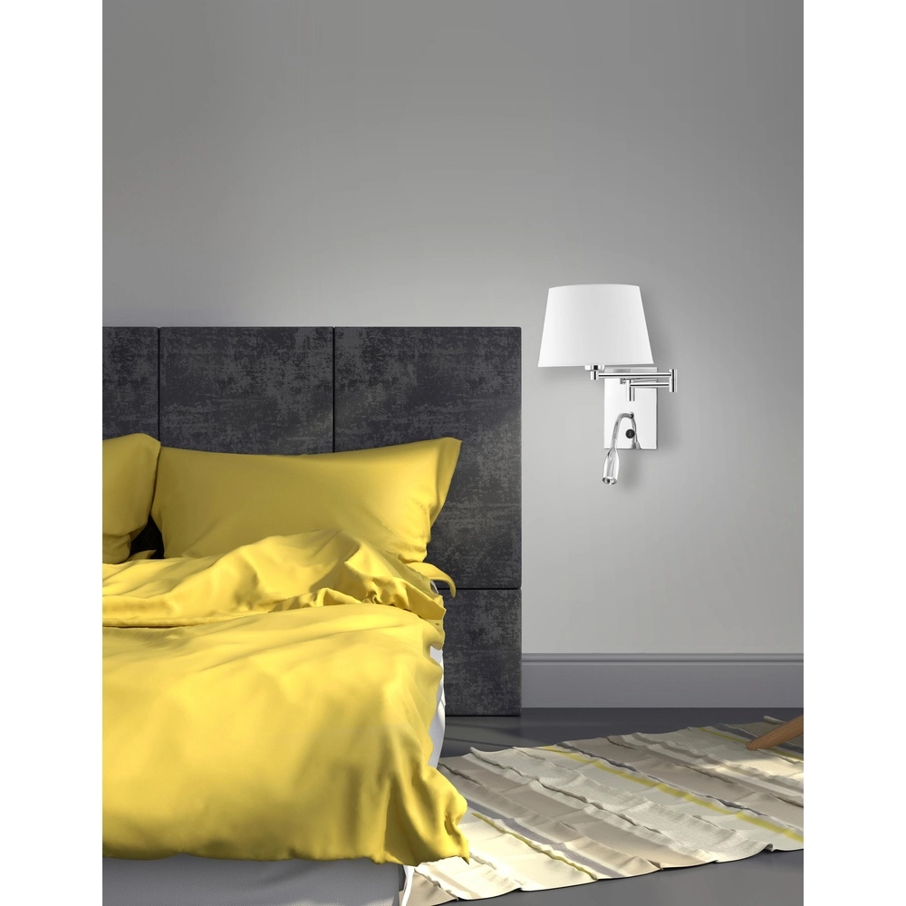 Wandlamp Cingo chroom met wit Wandlamp Cingo chroom met wit