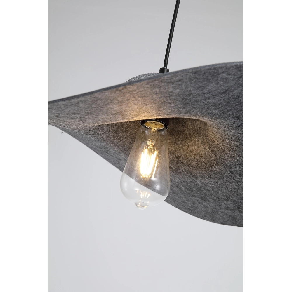 Zwarte hanglamp Ripple met vilt Searchlight 5053423298887