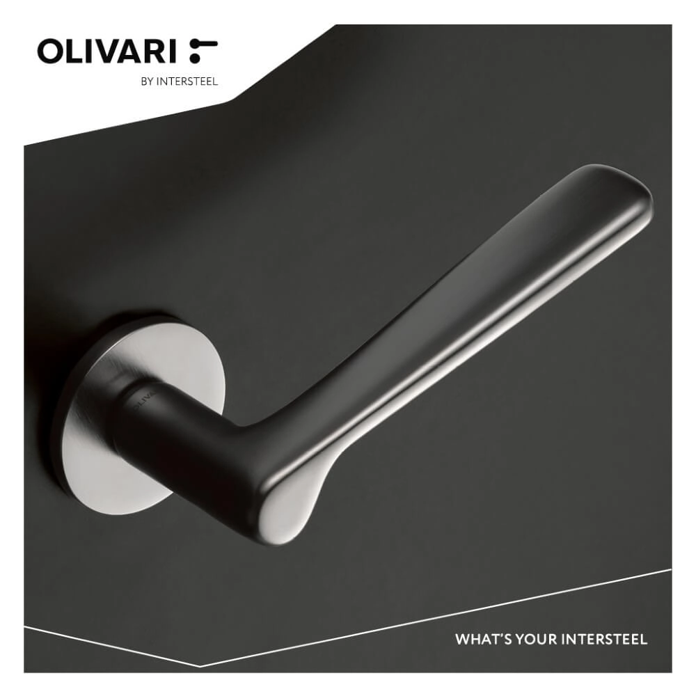 Deurklink Plume op rozet chroom mat Olivari 8714186512357