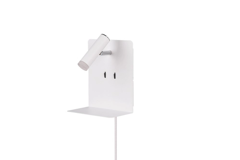 Wand lamp Element met schapje mat wit Trio 4017807399875