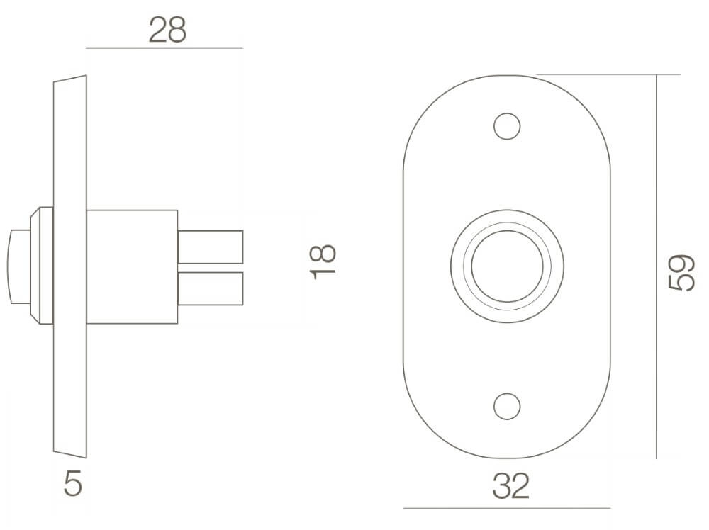Deurbel Chimea ovaal messing gelakt Intersteel 8714186009420