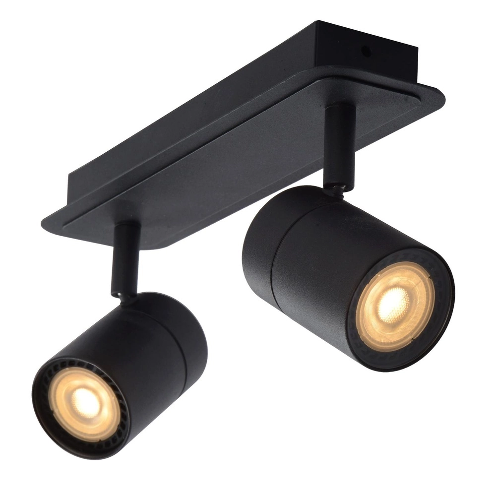 Plafondspot Lennert 2-lichts zwart Lucide 5411212262684