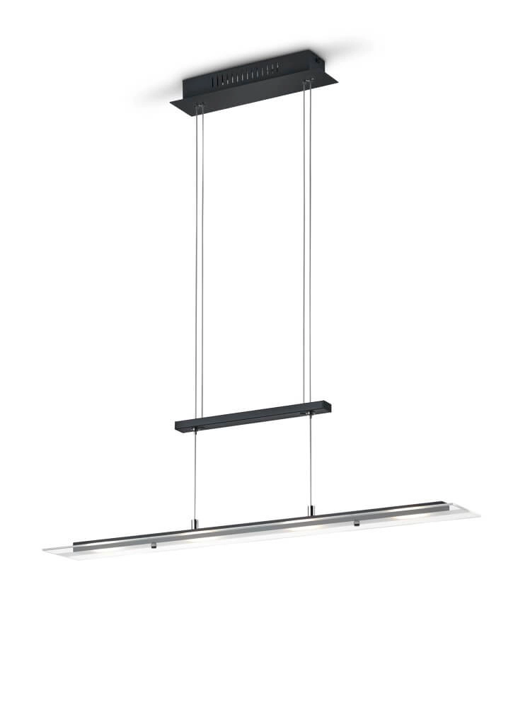 Glazen hanglamp Milos zwart