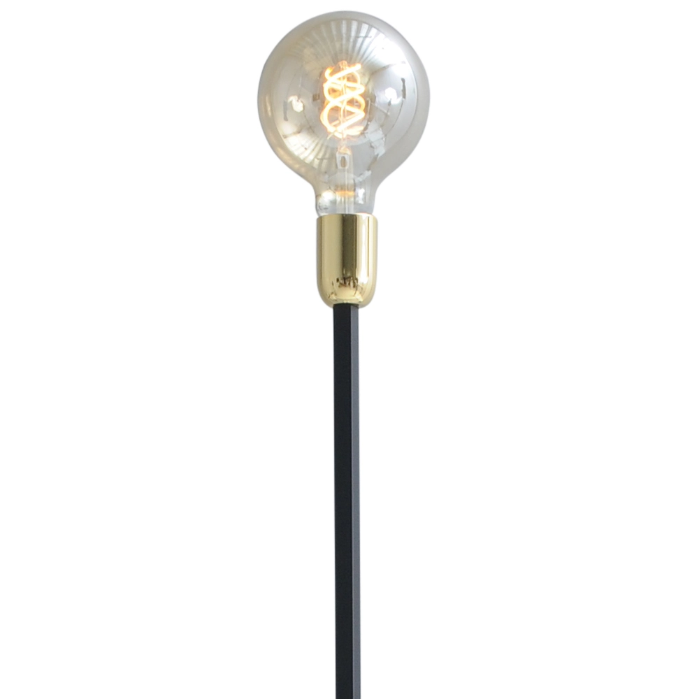 Zwarte vloerlamp Tube 155cm met gouden fitting Masterlight 8718121188676