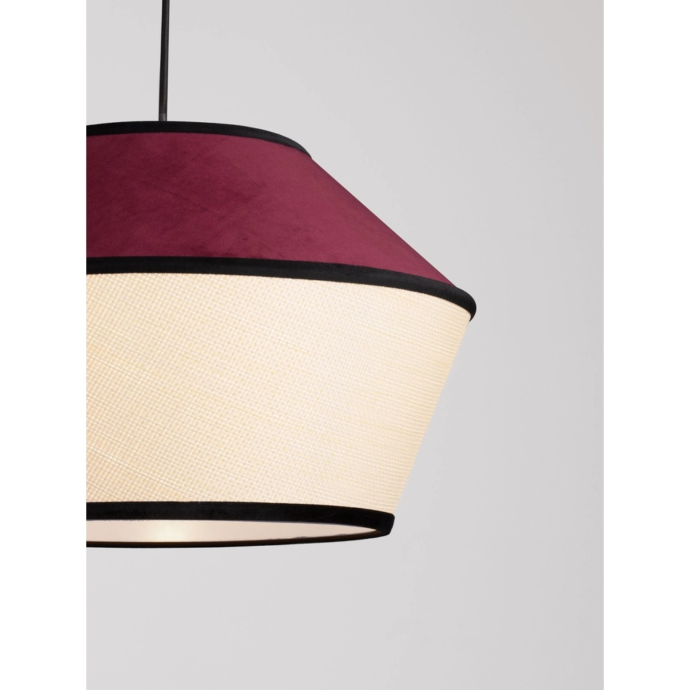 Hanglamp Veliss wit met bordeaux rood Lyora 5212017493835