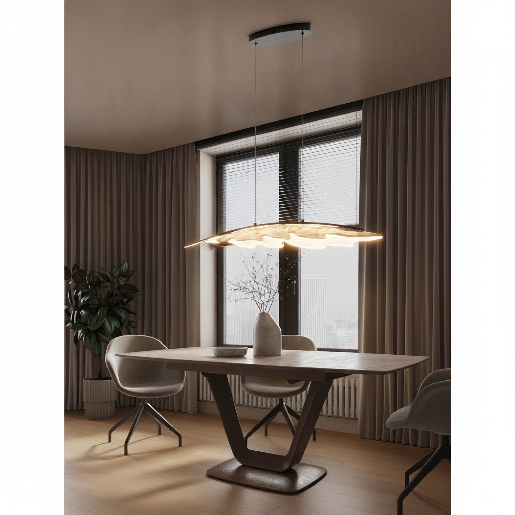 Design hanglamp Amado antraciet met mokka 104cm