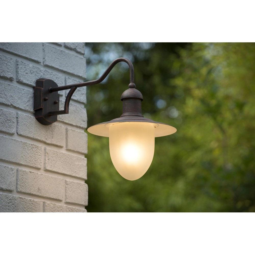 Landelijke wandlamp Aruba roestbruin Ø 25cm