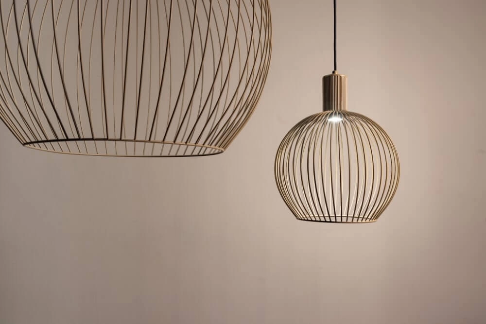 Zandkleurige hanglamp Wire Sand Ø 70cm ETH 8720195307143