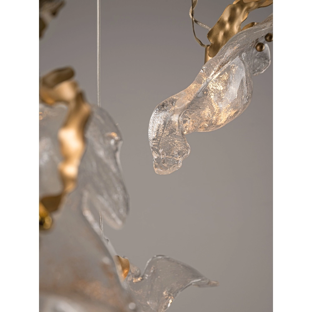 Gouden hanglamp Avesa met helder glas Ø 60cm Lyora 5212063500433