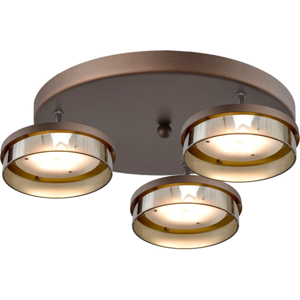 Plafondlamp Imperia 3-lichts cacao bruin