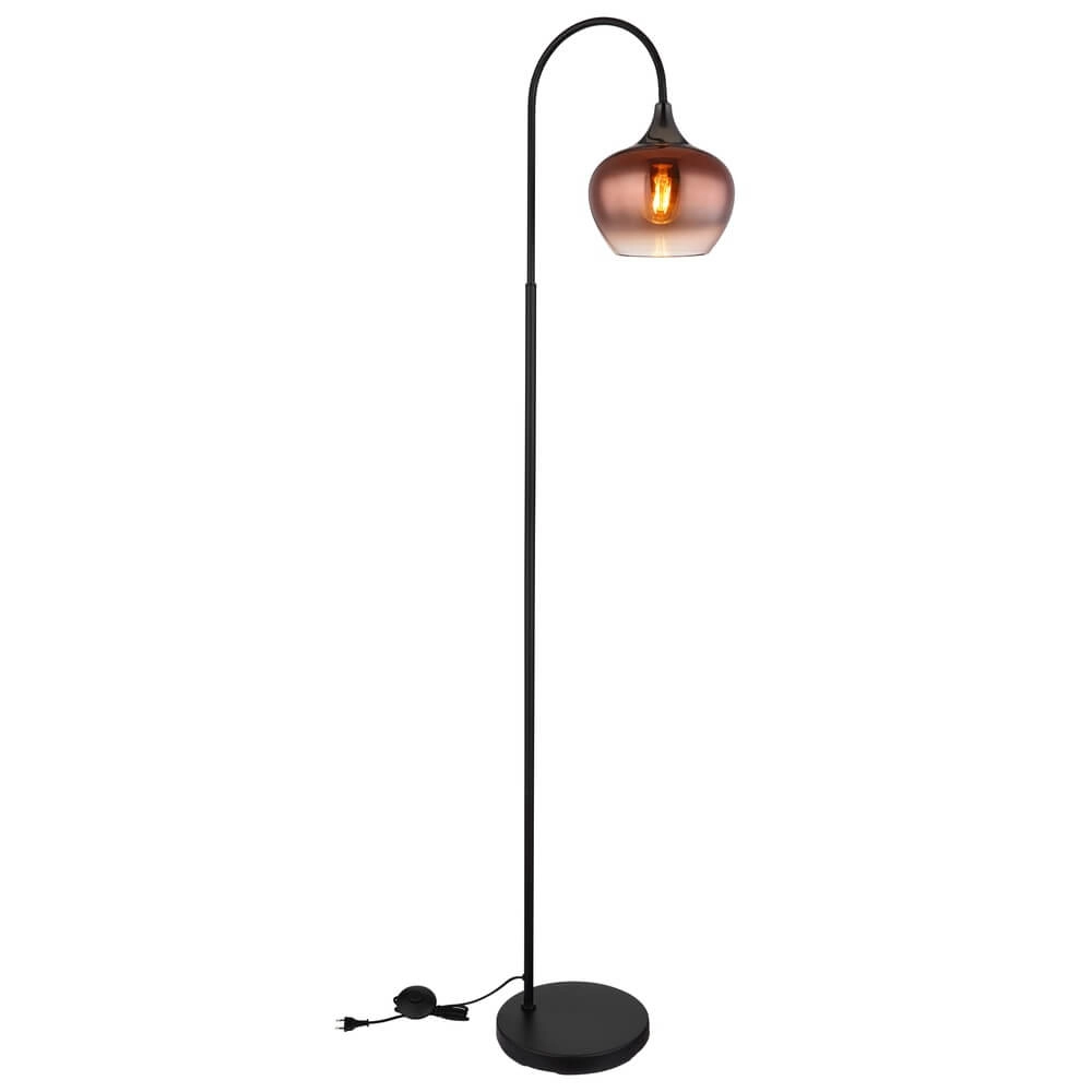 Zwarte vloerlamp Maxy met rood glas enkel Globo 9007371459988