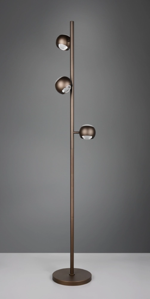 3-lichts led leeslamp Orbit platinum bruin Trio 4017807686654