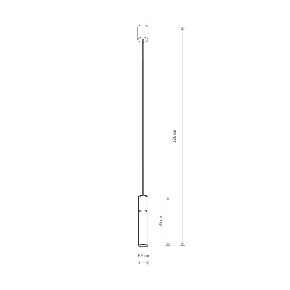 Glazen hanglamp Cylinder zwart Lyora 5903139786492