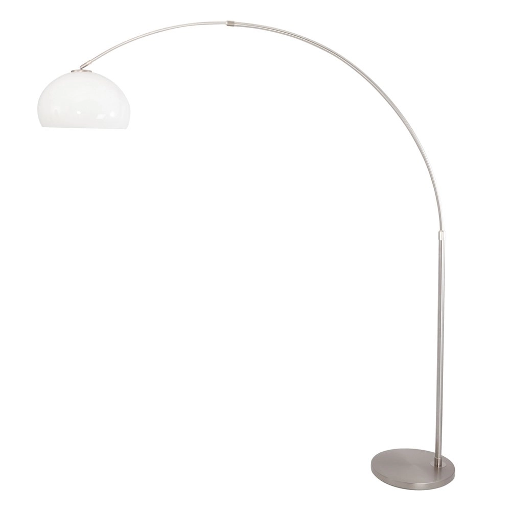 Booglamp Stresa Rvs met witte lampenkap