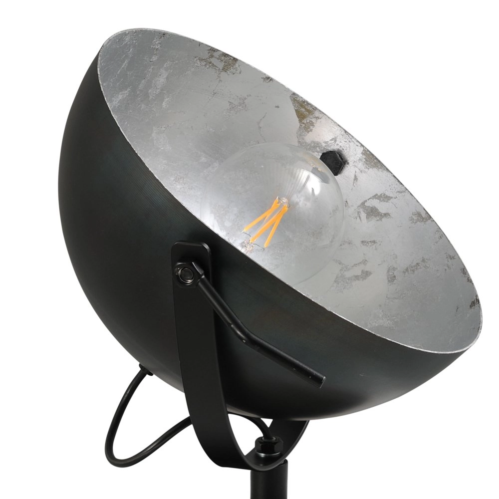 Stoere Industria Uplighter 30cm zwart met oudzilver Masterlight 8718121236704