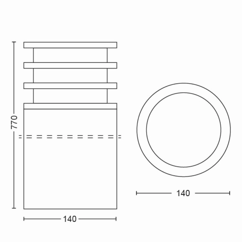 Tuinlamp rond Hue Lucca 77cm antraciet Philips 8718696166062
