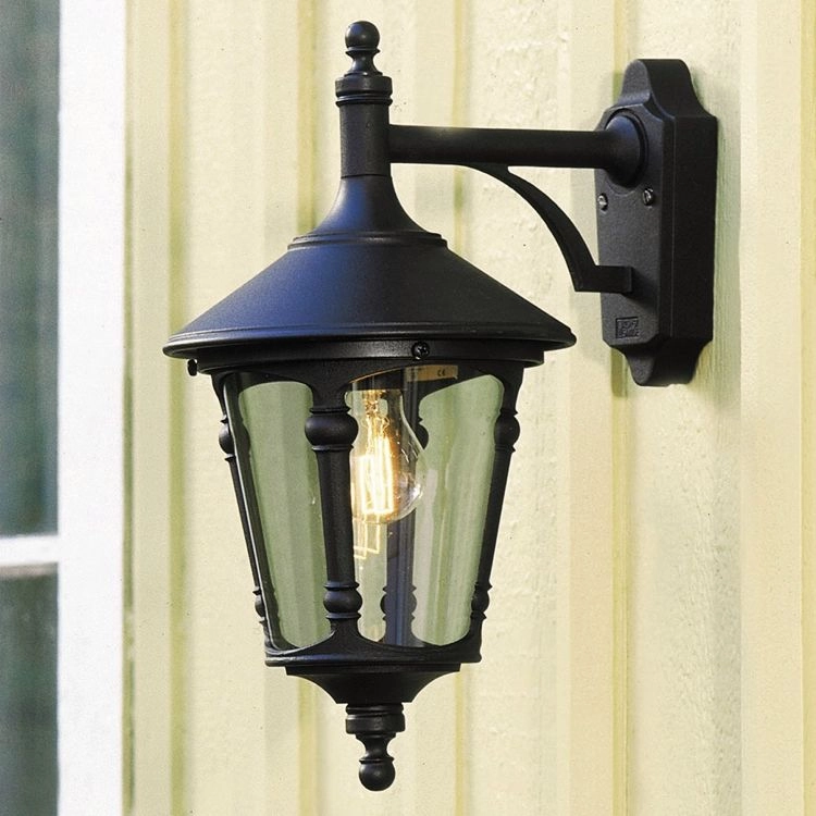 Klassieke muurlamp Virgo Down zwart KonstSmide 7318305687509