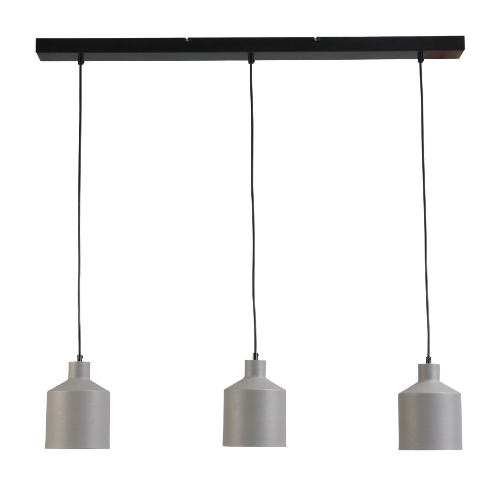 Leuke eettafellamp Boris Concepto 3x14 zwart met grijs Leuke eettafellamp Boris Concepto 3x14 zwart met grijs