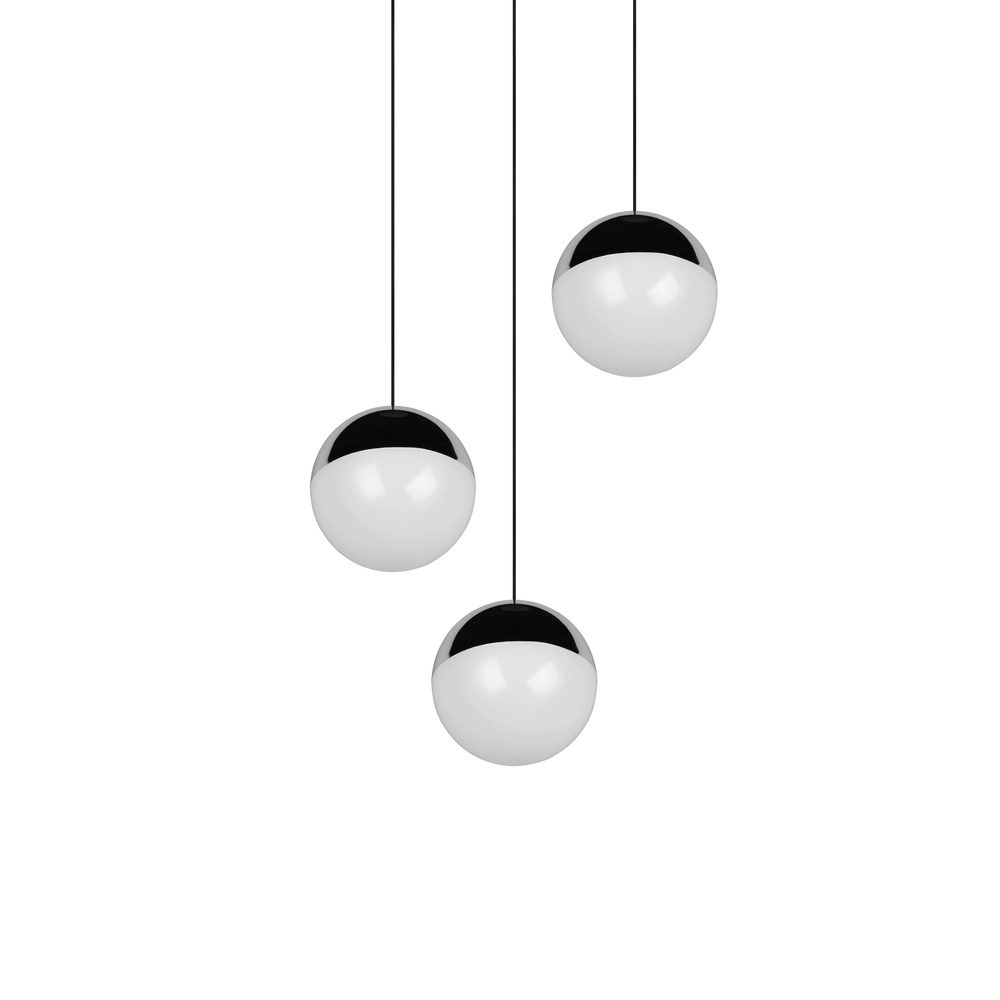 3-lichts hanglamp Senta rond chroom Trio 4017807685824