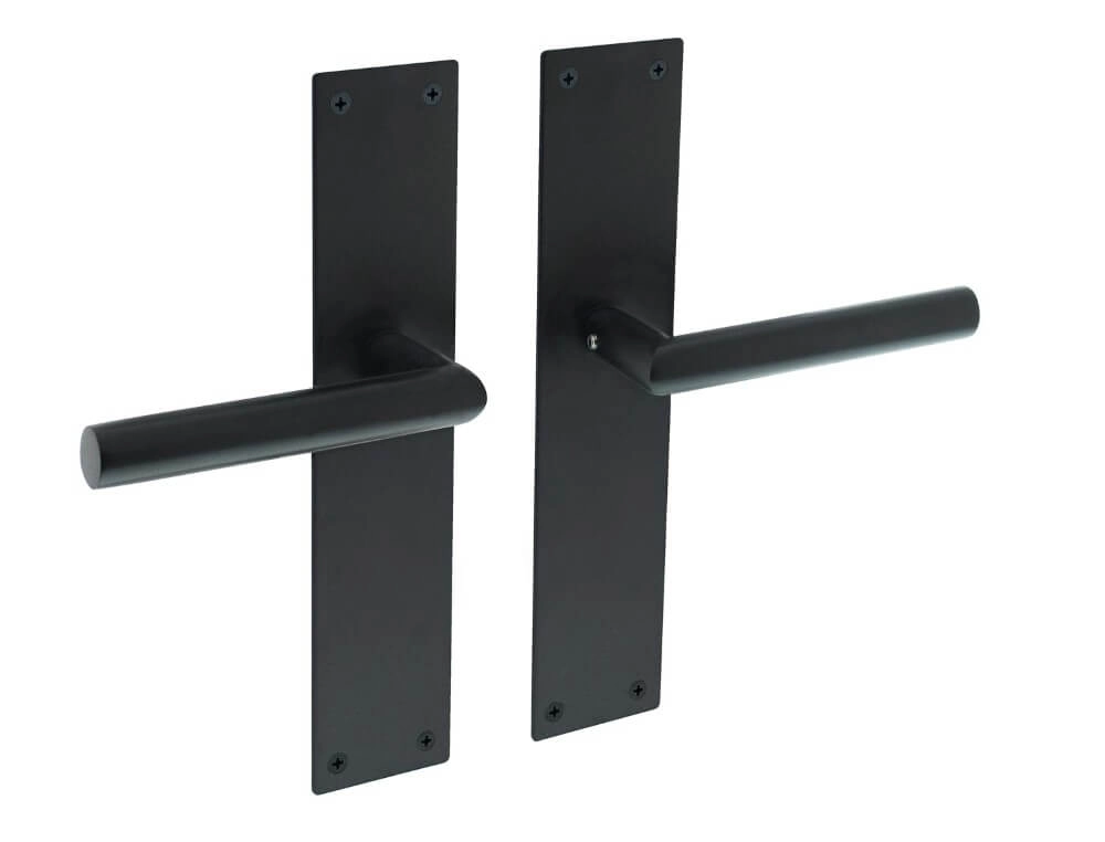 Strakke deurklink Jura blind zwart