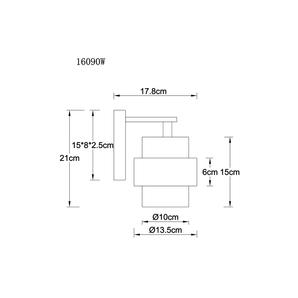 Wandlamp Daren zwart met marmer Globo 9007371589661