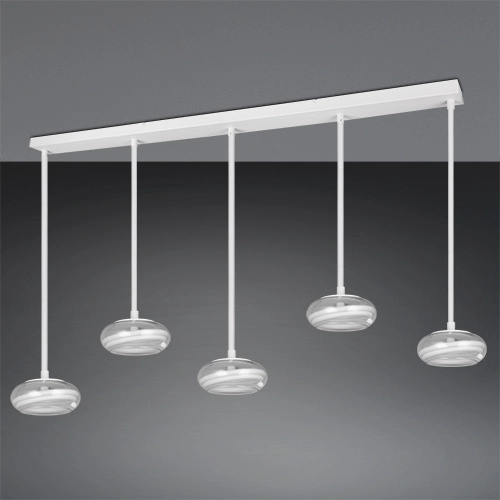 5-lichts design hanglamp Tarsia wit Trio 4017807683400