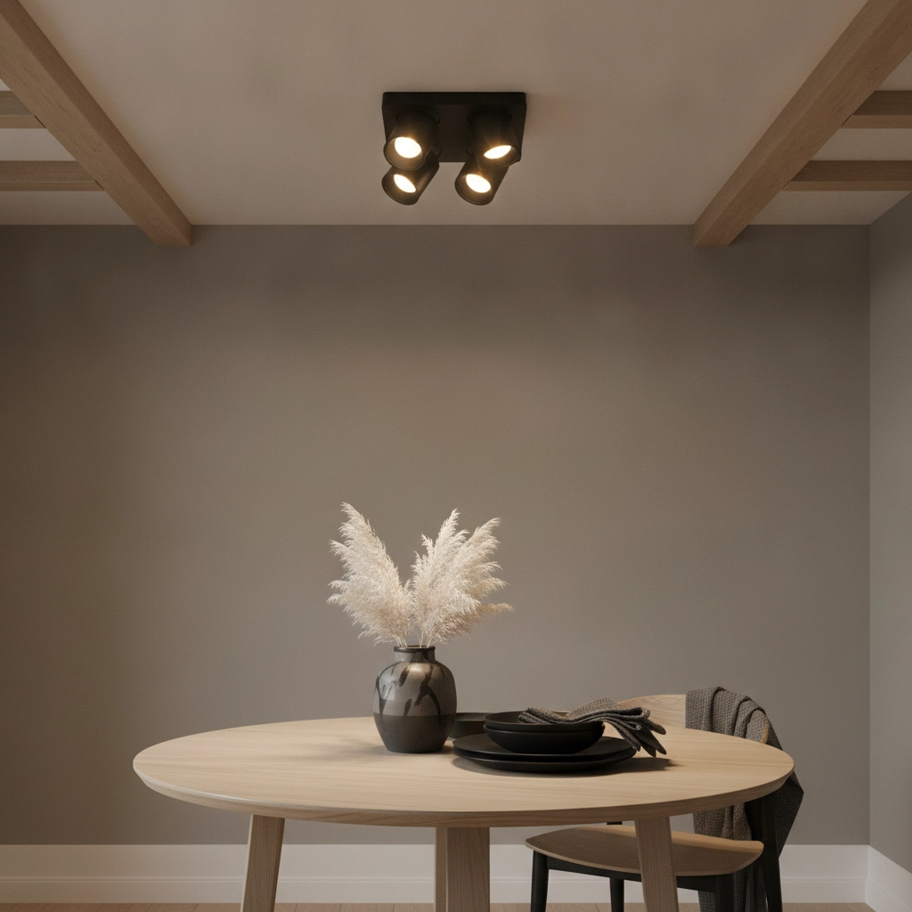 4-lichts opbouwspot Laguna led zwart
