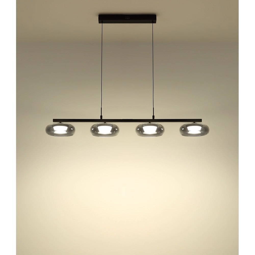 Design hanglamp Carlene 4-lichts zwart Globo 9007371569182