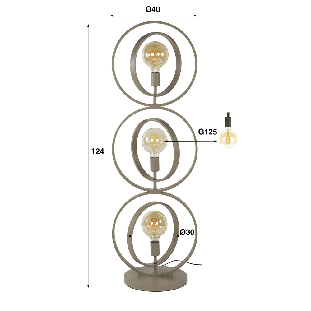 3-lichts zand vloerlamp Turn E27 - Ø 40cm Lyora 8716803513075
